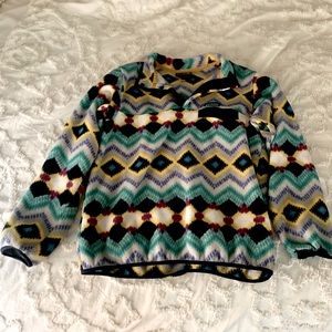 Patagonia • RARE Aztec Snap T Synchilla Fleece Timber Twist Navy Blue, size Med